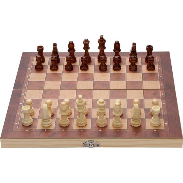 Jiubiaz Set Scacchi Giochi Da Tavolo Completo Set Scacchi Da Viaggio Scacchi Backgammon Legno 29X29Cm Scacchi Da Viaggio-image