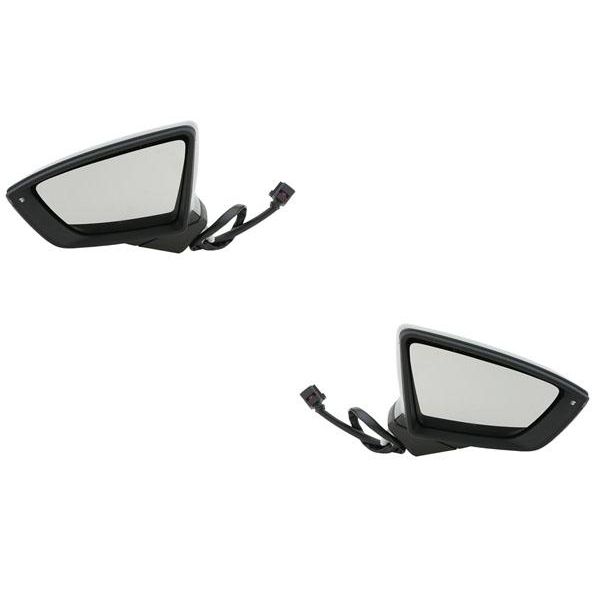 Johns, Specchietto Retrovisore Esterno Adatto A Seat Leon 5F 09/12- Set Sinistra Destra Primer 5F1857507P 5F0857537B 5F0857537BGRU 5F0949101 5F1857507E 5F185-image