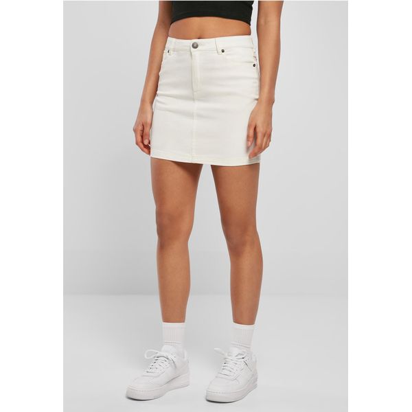 DáMská Sukně Urban Classics Ladies Organic Stretch Denim Mini Skirt Offwhite Raw - 32-image