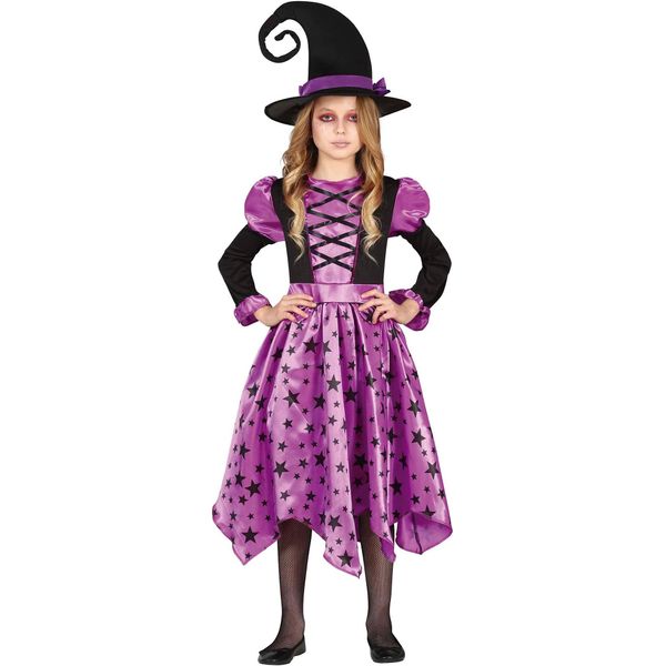 Guirca Parties Costume Da Strega Lilla - Vestito E Cappello Da Strega Per Bambine 3-4 Anni Guirca-image