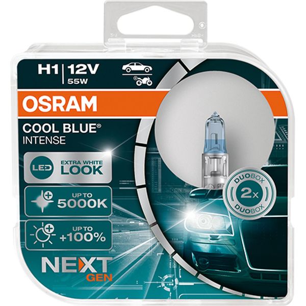 Osram Cool Blue Intense Nextgen. H1 P14,5S 12V/55W (Confezione Da 2)-image