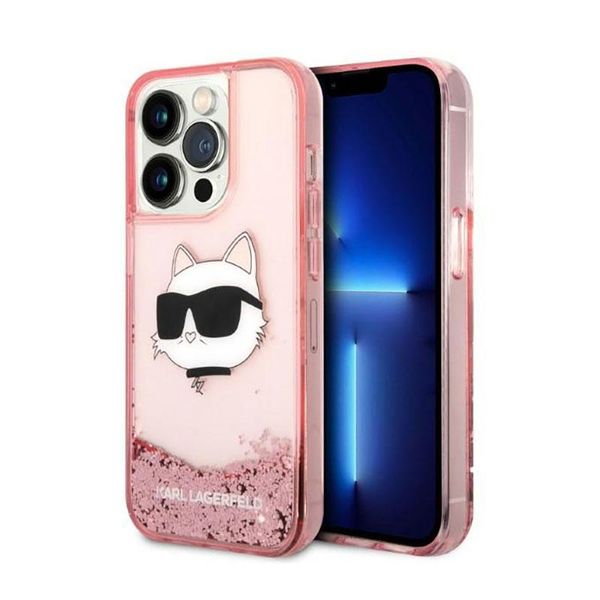 Karl Lagerfeld Klhcp14Xlnchcp Custodia Rigida Per Iphone 14 Pro Max 6.7 Rosa/Rosa Glitter Choupette Head-image