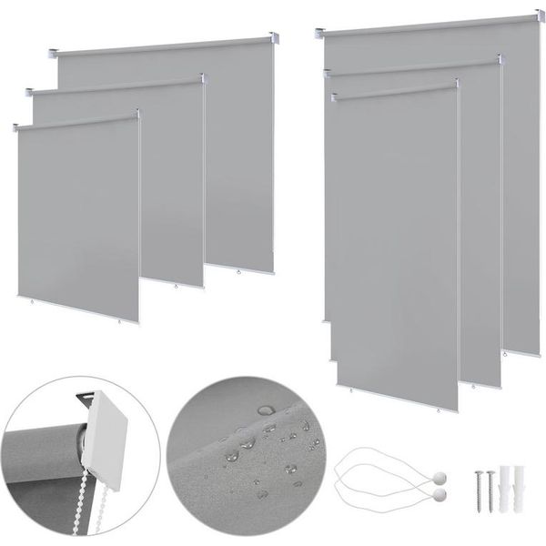 Tolletour Tenda Verticale Tenda Da Sole Verticale Tenda Da Balcone Protezione Dal Vento Tenda A Rullo Laterale Schermo Privacy Protezione Solare Resistente Ai Raggi Uv Grigio 140X140Cm-image