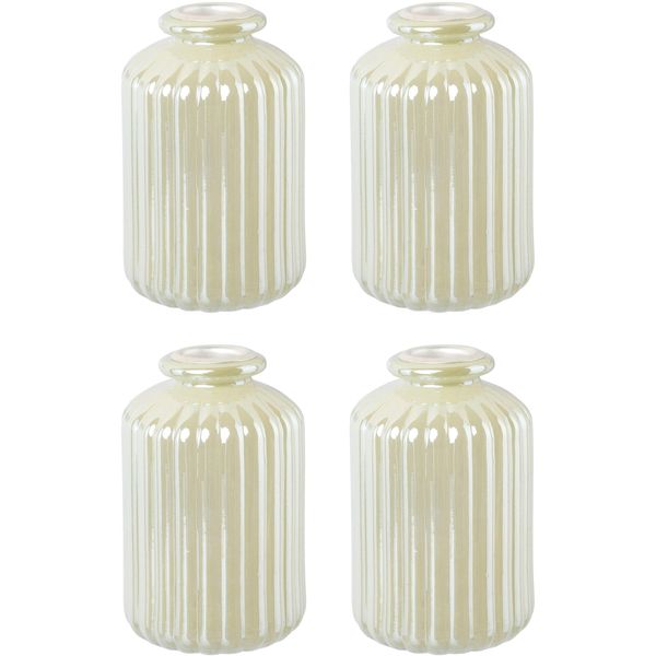 Kerzenhalter Creativ Deco "Weihnachtsdeko", GrüN (EisgrüN), H:10Cm Ø:6Cm, Glas, Kerzenhalter, Kerzenhalter, Glas Mit HüBscher Reliefstruktur-image