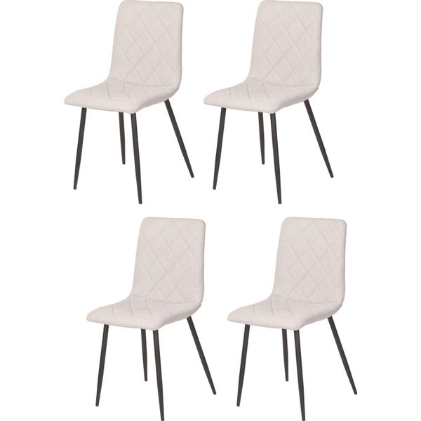 Casa Dolce Set Di 4 Sedie Da Pranzo Adela, Grigio, 43X50X90 Cm, Rivestite In Tessuto-image