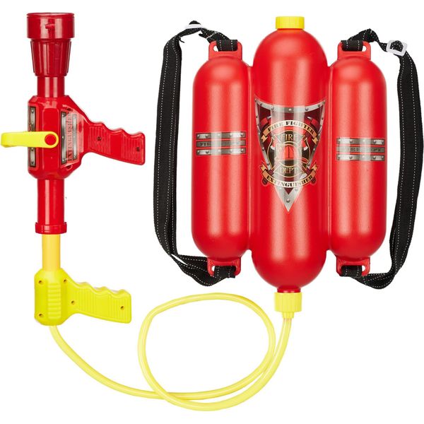 Relaxdays Pistola Ad Acqua Dei Vigili Del Fuoco - Con Zaino E Serbatoio - Estintore Giocattolo - Bambini-image