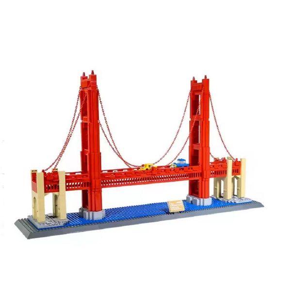 Kit Di Modellini Coil, Modello Architettonico, Blocchi Da Costruzione, Blocchi Da Gioco, Blocchi Compatibili, Golden Gate Bridge A San Francisco, 1977 St.-image