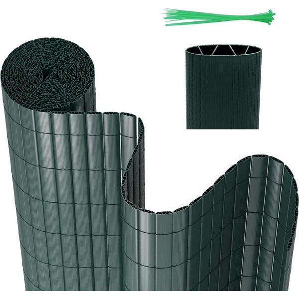 Clanmacy Pvc Privacy Screen Schermo Privacy Per Recinzione Giardino Resistente Alle Intemperie Verde 80X700Cm-image