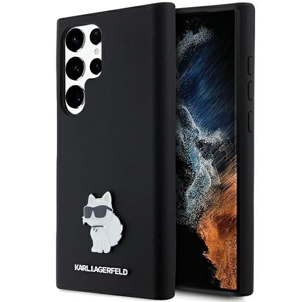 Karl Lagerfeld Klhcs23Lsmhcnpk S23 Ultra S918 Czarny/Black Hardcase Silicone Choupette Metal Pin-image