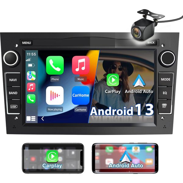 Autoradio Android 15 Da 7" Con Navigatore Gps E Carplay Per Opel Astra H, Corsa C, D, Zafira, Wifi, Bt, Swc, Usb, Dab+, 2 Gb + 64 Gb Con Kam"-image