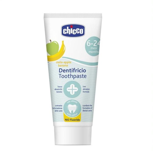 Chicco Dentifricio Senza Fluoro Gusto Mela-Banana 6-24 Mesi 50Ml-image
