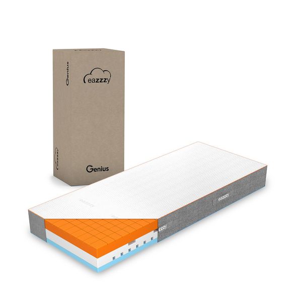 Materasso Genius Eazzzy Premium Cube, Materasso Ergonomico Reversibile 2 In 1, Altezza 20 Cm, Oeko Tex, Memory Foam 180 X 200 X 20 Cm-image