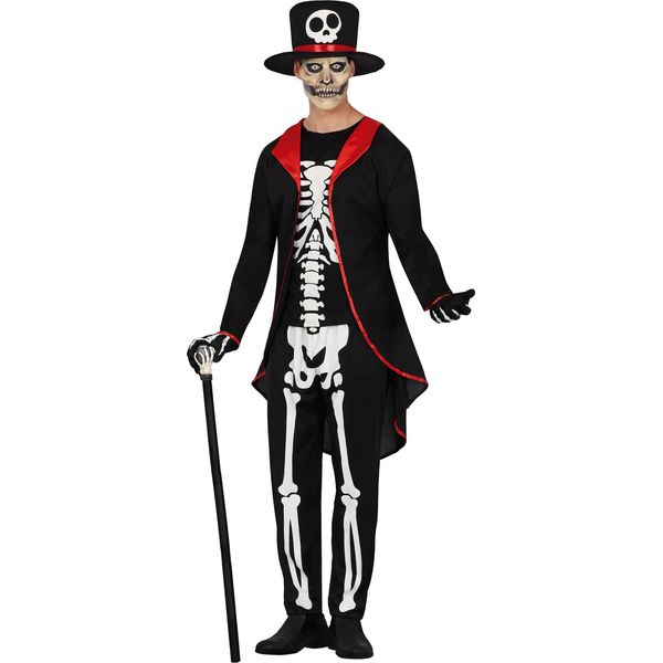 Guirca Costume Da Scheletro Elegante Da Uomo S S-image