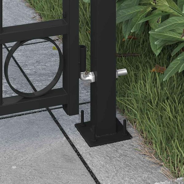 Vidaxl Cancello Di Recinzione Ad Arco In Acciaio 89X200 Cm Nero-image