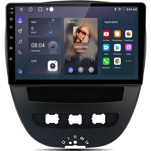 Autoradio Carplay Android 15 Da 10" Per Peugeot 107 Citroen C1 Toyota Aygo 2005-2014 Gps Navi Bt Wifi Swc Dab+ Rds Usb Dsp 2GB+64GB"-image