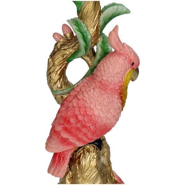 Portacandele Pink Parrot - Uccello Rosa - 9X8X28Cm - Portacandele Decorativo Dal Design Giocoso - Per Candele A Colonna - Accessori Per La Casa-image