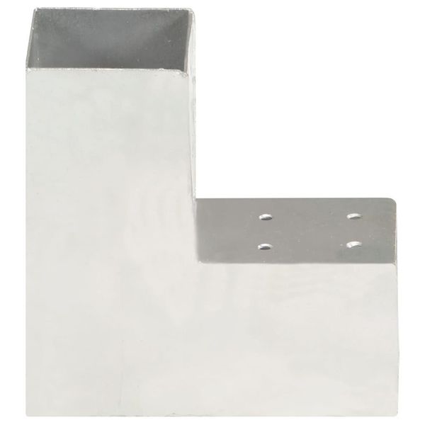 Vidaxl Connettore Per Pali 4 Pz. A L In Metallo Zincato 81 X 81 Mm-image