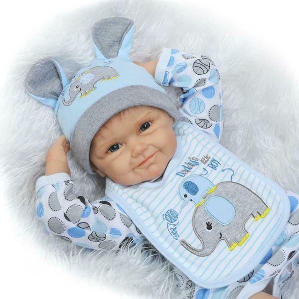 55 Cm Realistico Morbido Vinile Silicone Reborn Baby Dolls Lifelike Neonato-image