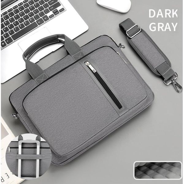 Borsa Per Computer Antiurto Borsa Portatile Per Notebook A Spalla Singola, Grigio Scuro-13,3/14 Pollici-image