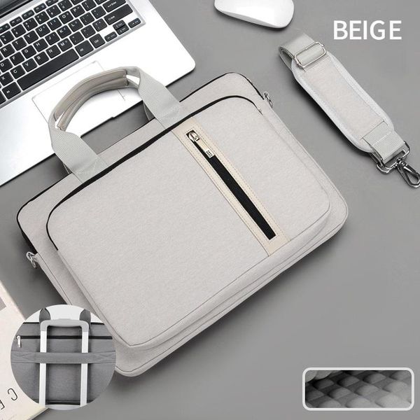 Borsa Per Computer Antiurto Borsa Portatile Per Notebook A Spalla Singola, Beige-13,3/14 Pollici-image