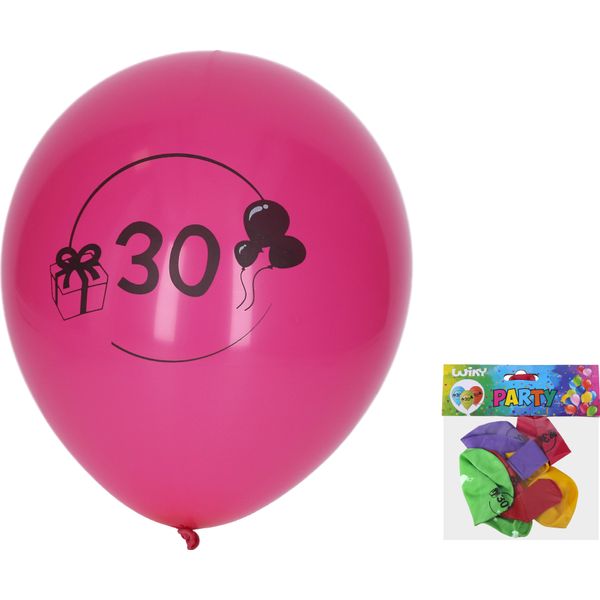 Pallone Gonfiabile Da 30 Cm - Set Di 5, Con Il Numero 30-image
