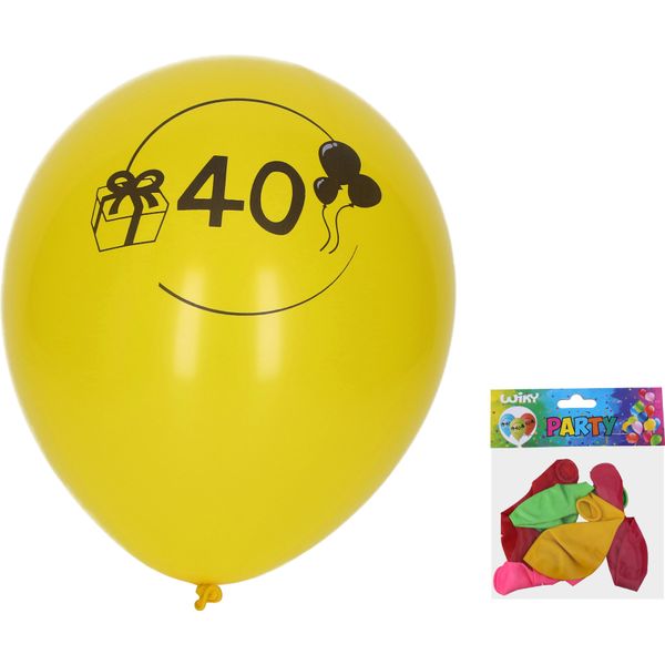 Pallone Gonfiabile Da 30 Cm - Set Di 5, Con Il Numero 40-image