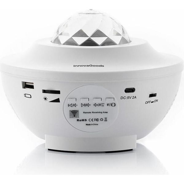 Innovagoods® Proiettore Di Stelle Con Altoparlante Bluetooth, Proiettore Di Luce Notturna, 3 Livelli Di Luminosità, Luce Notturna, Luce Notturna, Decorazione Per La Camera Da Letto Del Bambino.-image