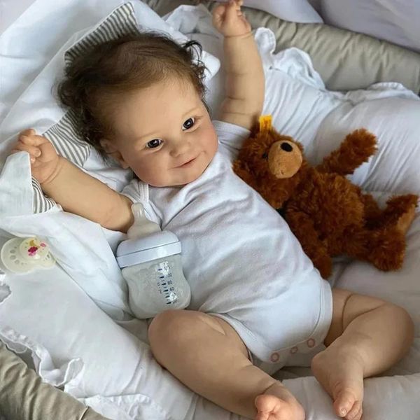49CM Maddie Bambola Predipinta Realistica Bambola Reborn Neonato Dipinta A Mano Con Genesis Di Alta Qualità 3D Tono Della Pelle-image