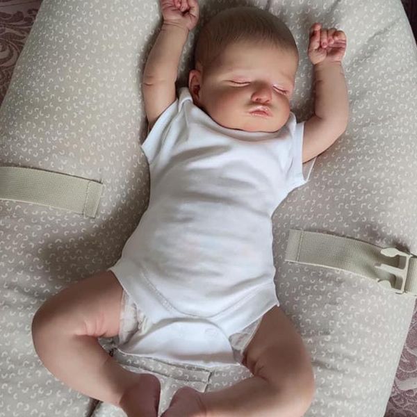 Bambola Reborn In Vinile A Corpo Intero Da 18 Pollici, Rosalie Dormiente, Pelle 3D Morbida E Realistica Con Vene Visibili, Bambola D'arte Da Collezione-image