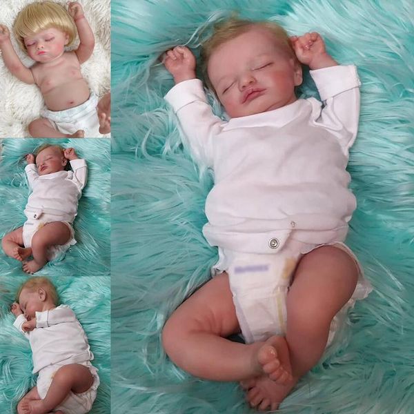 Bambola Reborn In Vinile A Corpo Intero Da 18 Pollici, Rosalie Dormiente, Pelle 3D Morbida E Realistica Con Vene Visibili, Bambola D'arte Da Collezione-image