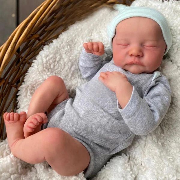 48CM Reborn Baby Doll Levi Lifelike Handmade 3D Skin Visible Veins Art Collection Doll Toy Gifttreal_Mgb_Artnumsilicone Boy's Body-image