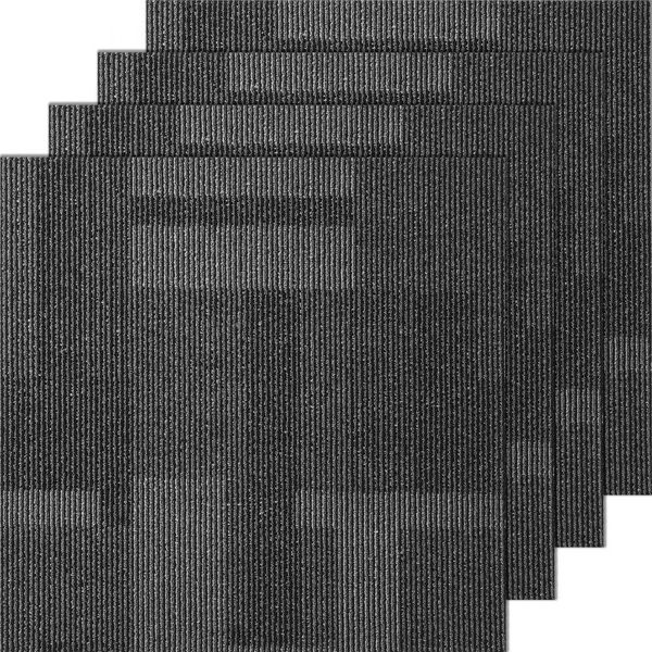 Piastrelle Di Moquette Imbottite 610 X 610 Mm - Morbide Piastrelle Di Moquette Imbottite Fai Da Te, Ideali Per Camere Da Letto E Soggiorni - 24 Pz. Grigio Misto.-image