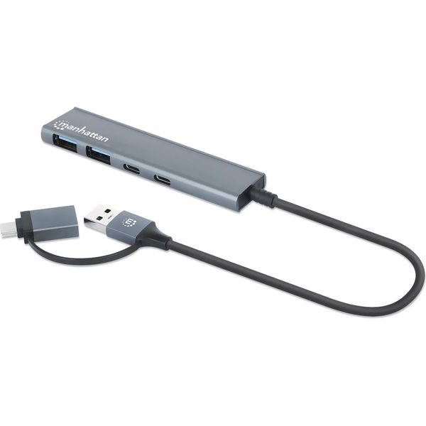 Manhattan 181075 Manhattan Hub Usb A/C A 4 Porte 2X USB-A 2X USB-C-image