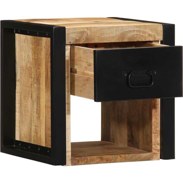 Vidaxl Comodini 2 Pezzi 40X35X40 Cm Legno Massiccio Di Mango Grezzo-image