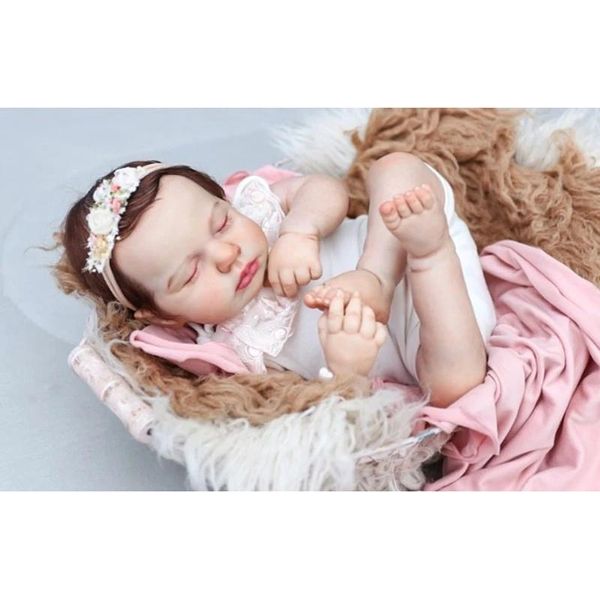 48CM Già Finito Reborn Baby Doll Dipinto A Mano Bambola 3D Pelle Dipinta Con Vene Visibili-image