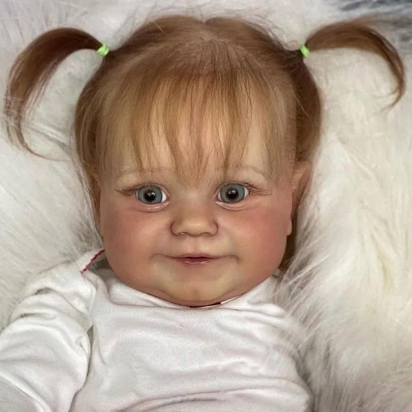 48 Cm Reborn Baby Doll Bambina Neonata Realistico Tocco Morbido Con Capelli Radicati A Mano Bambola D'arte In Silicone Di Alta Qualità-image