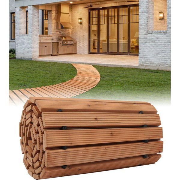 Sentiero Da Giardino Scorrevole - Sentiero In Legno Scorrevole - Piastre Per Gradini Da Giardino 253X43Cm - Prodotto Di Punta Per L'orticoltura E La Paesaggistica-image