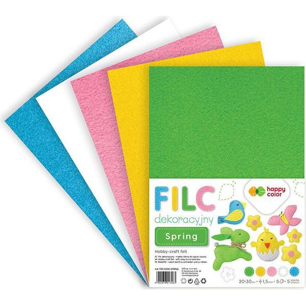 Feltro Per Decorazione 20X30Cm 5Ark Primavera Happy Color-image