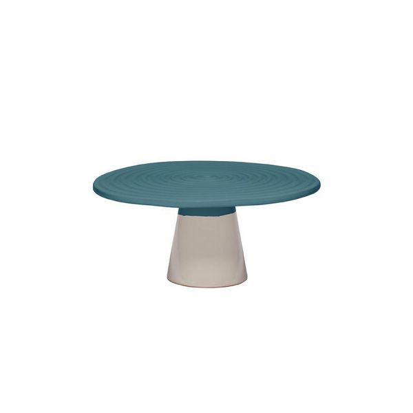Dutchdeluxes - Ceramica Cotta - Alzata Per Torta - Media - Diametro 25 Cm - Blu-image