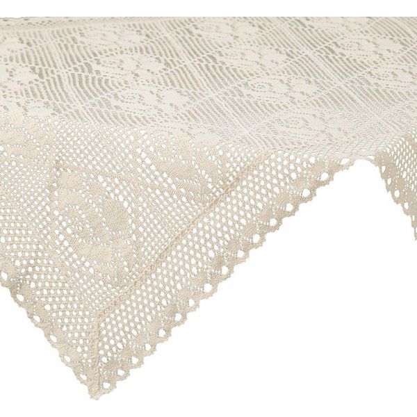 Eurofirany | Tovaglia - Tovaglia Da Centro - Tovaglia Beige - 85 X 85 Cm - Lavorata All'uncinetto-image
