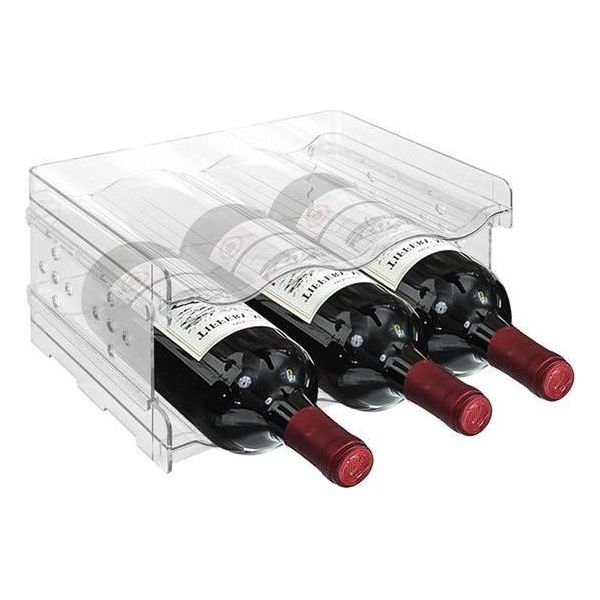 Portabottiglie Per Frigorifero, Organizzatore, Bottiglie, Portabottiglie Per Vino, Impilabile, Porta Lattine, Portabottiglie Trasparente Per Cannucce, Bottiglia Da Bere, Bottiglia D'acqua, Sport, 6 Bottiglie-image