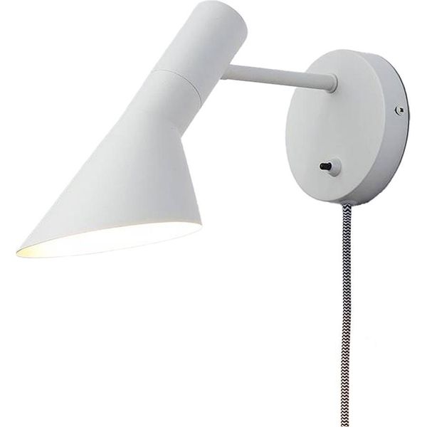 Applique Orientabile Oslo Con Cavo, Presa E Interruttore - Design Contemporaneo Ed Elegante, E27, Metallo Bianco-image