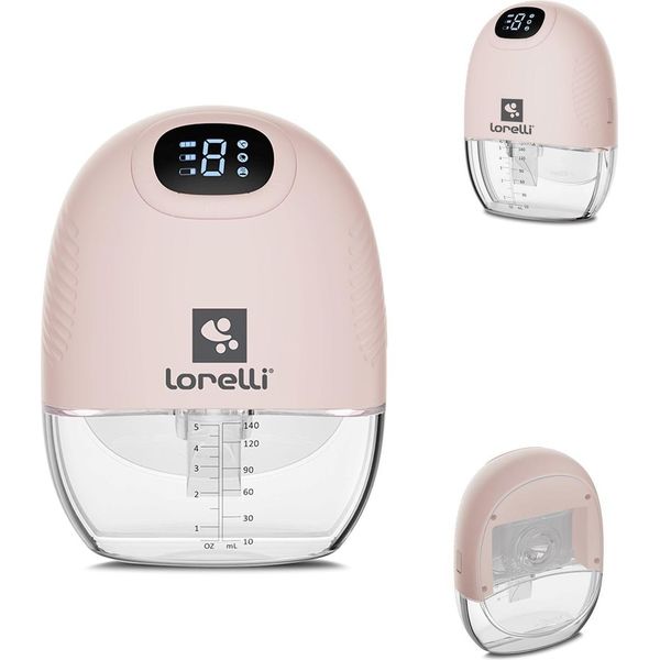 Tiralatte Elettrico Lorelli Alice 140Ml Cavo Usb 9 Livelli 3 Modalità Display Led Rosa-image