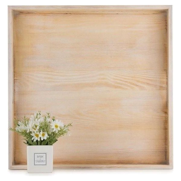 Vassoio 60X60 Xxl - Quadrato 55 Cm - Vassoio In Legno - Vassoio Decorativo Rustico - Pouf Cucina - Legno Leggermente Bruciato. Vassoio 60X60-image