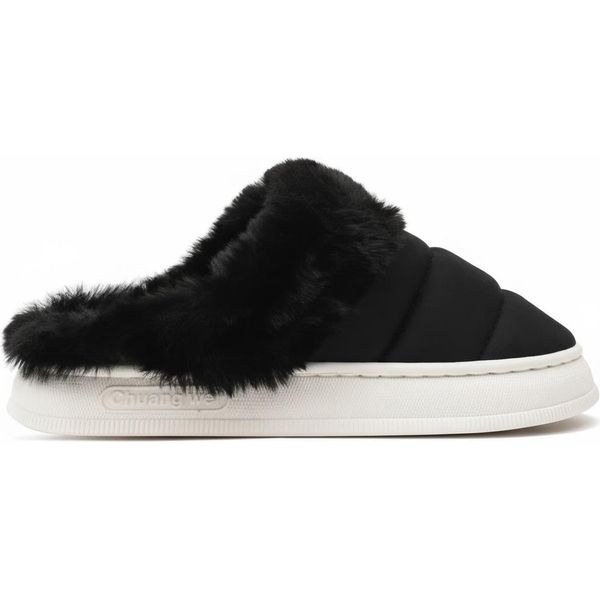 Pantofole Isolate Da Donna Pantofole Foderate Pantofole Slip On Pantofole Ambra Nero Taglia 36/37-image