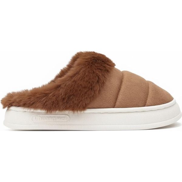 Pantofole Isolate Da Donna Pantofole Foderate Pantofole Slip On Pantofole Ambra Marrone Taglia 36/37-image