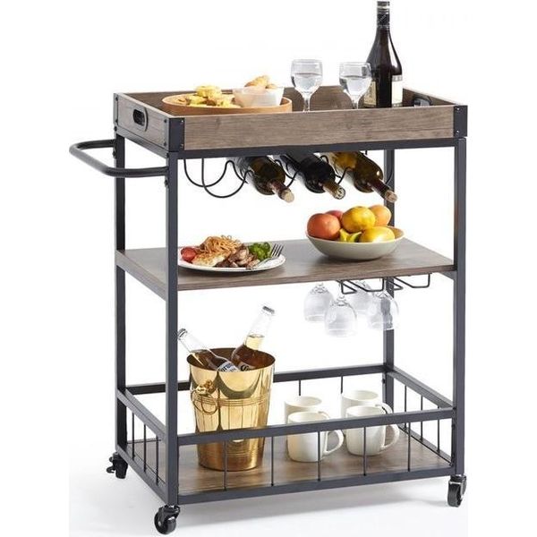 Carrello Portavivande - Carrello Portavivande Su Ruote - Carrello Portavassoi - Carrello Portavivande - Carrello Catering - Eleganza E Stile - Funzionalità - Nero-image