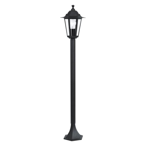 Eglo Lampada Da Terra Per Esterni Laterna 4, Luce Da Esterno A 1 Fiamma, Lampada Da Terra In Fusione Di Alluminio Nero E Vetro Trasparente, Attacco E27, IP44-image