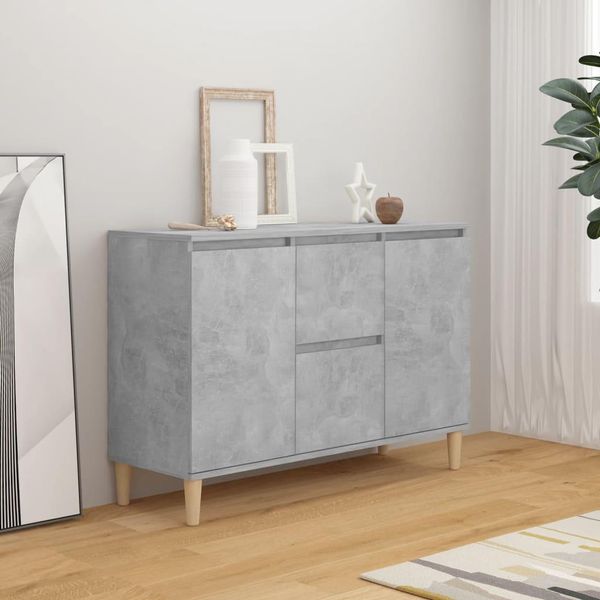 Vidaxl Credenza Grigio Cemento 103,5X35X70 Cm Materiale A Base Di Legno-image