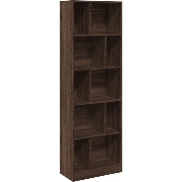 Vidaxl Libreria Aspetto Rovere Marrone 57X28,5X174 Cm Materiale A Base Di Legno-image